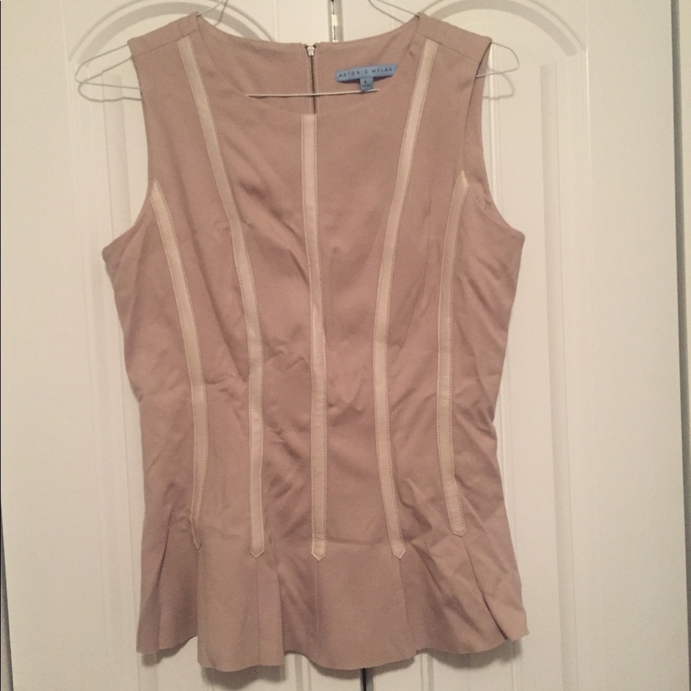Professional peplum blouse in nude